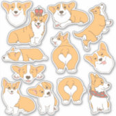 Trendy Schattigee Corgi Dog Illustraties Sticker (Voorkant)