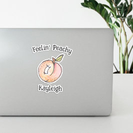 Trendy Schattigee Feelin Peachy Peach Naam Modern  Sticker