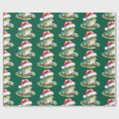 Trendy Schattigee Frog Santa Hat Christmas Cadeaupapier (Vlak)