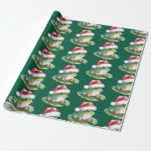 Trendy Schattigee Frog Santa Hat Christmas Cadeaupapier (Uitgerold)