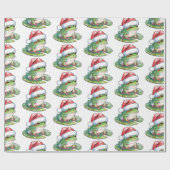 Trendy Schattigee Frog Santa Hat Christmas Cadeaupapier (Vlak)