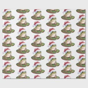 Trendy Schattigee Frog Santa Hat Christmas Cadeaupapier