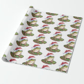 Trendy Schattigee Frog Santa Hat Christmas Cadeaupapier (Uitgerold)
