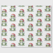 Trendy Schattigee Frog Santa Hat Christmas Cadeaupapier (Vlak)