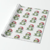 Trendy Schattigee Frog Santa Hat Christmas Cadeaupapier (Uitgerold)