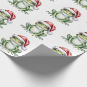 Trendy Schattigee Frog Santa Hat Christmas Cadeaupapier (Hoek)