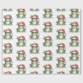 Trendy Schattigee Frog Santa Hat Christmas Cadeaupapier (Vlak)