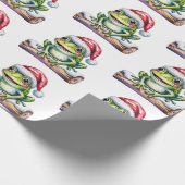 Trendy Schattigee Frog Santa Hat Christmas Cadeaupapier (Hoek)
