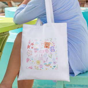Trendy Schattigee Girly Doodle Canvas tas
