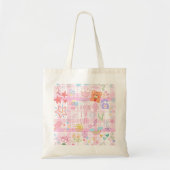 Trendy Schattigee Girly Doodle Canvas tas (Voorkant)