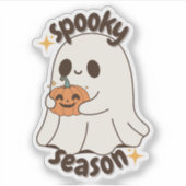Trendy Schattigee Halloween Ghost Spooky Seizoen Sticker (Voorkant)