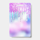 Trendy Schattigee Holografische Glitter Drips Mede Badge (Achterkant)