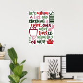 Trendy Schattigee kerst Countdown Typography Quote Poster (Thuiskantoor)
