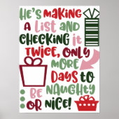 Trendy Schattigee kerst Countdown Typography Quote Poster (Voorkant)