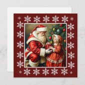 Trendy Schattigee kleurrijke rustieke kerstman Feestdagenkaart (Voorkant / Achterkant)