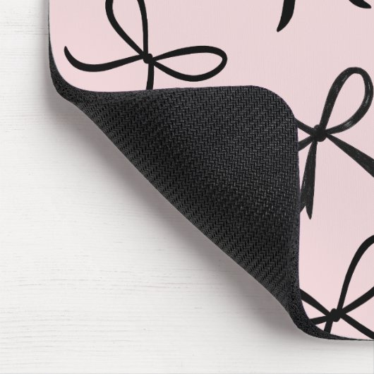 Trendy Schattigee Little Black Bows Pink Muismat (Hoek)