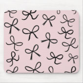 Trendy Schattigee Little Black Bows Pink Muismat (Voorkant)