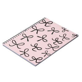 Trendy Schattigee Little Black Bows Pink Notitieboek