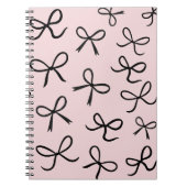 Trendy Schattigee Little Black Bows Pink Notitieboek (Voorkant)