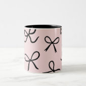 Trendy Schattigee Little Black Bows Pink Tweekleurige Koffiemok (Center)