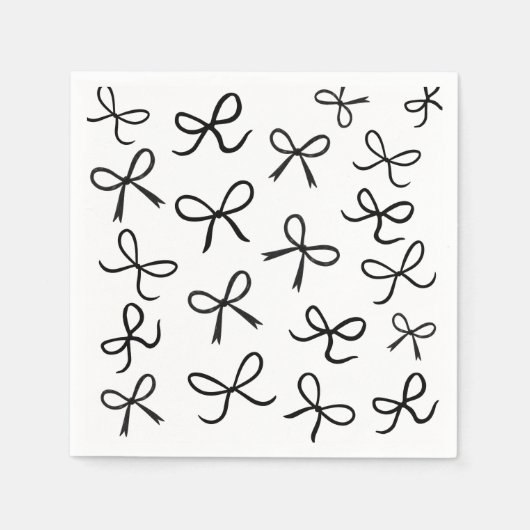 Trendy Schattigee Little Black Bows White Servet (Voorkant)