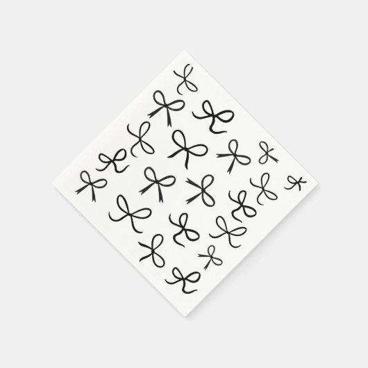 Trendy Schattigee Little Black Bows White Servet (Hoek)