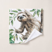 Trendy Schattigee luiaard in een boom Bad Handdoek (Wasdoekje)