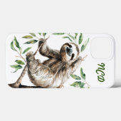 Trendy Schattigee luiaard in een boom Case-Mate iPhone Case (Achterkant (horizontaal))