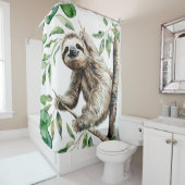 Trendy Schattigee luiaard in een boom Douchegordijn (In situ)