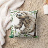 Trendy Schattigee luiaard in een boom Kussen (Deken)