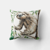 Trendy Schattigee luiaard in een boom Kussen (Achterkant)