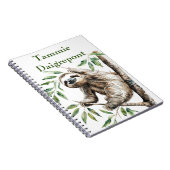 Trendy Schattigee luiaard in een boom Notitieboek (Rechterzijde)