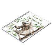 Trendy Schattigee luiaard in een boom Notitieboek (Linkerzijde)