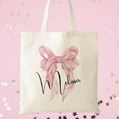 Trendy Schattigee Moderne Meisjes Waterverf Pink B Tote Bag