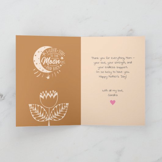 Trendy Schattigee Moederdag Kaart Aangepaste foto  (Binnen)