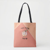 Trendy Schattigee Peach Summer Modern Kitschy Fun Tote Bag (Voorkant)