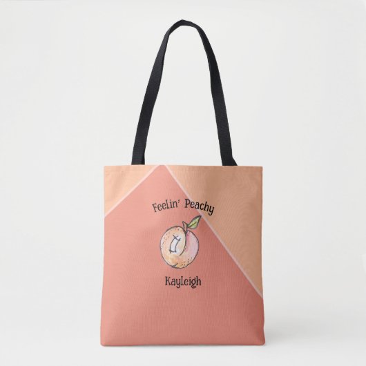 Trendy Schattigee Peach Summer Modern Kitschy Fun  Tote Bag (Voorkant)