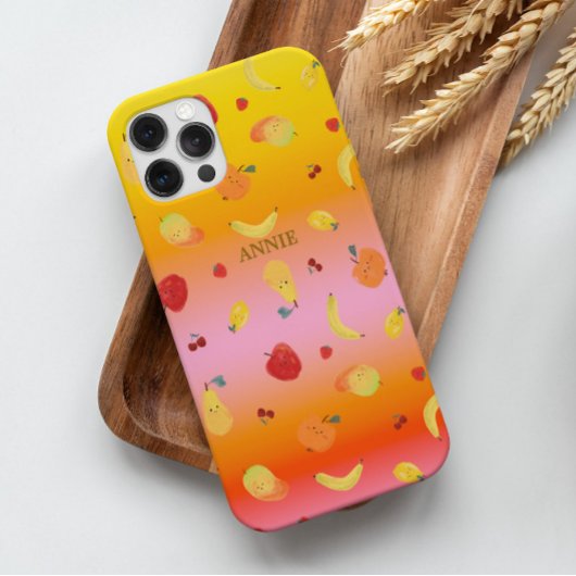 Trendy Schattigee Tie Dye Geel Sinaasappel Fruit P Case-Mate iPhone Case