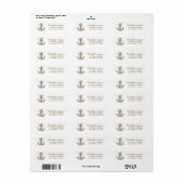 Trendy scheepsanker Huwelijk Retouradres  Etiket (Full Sheet)