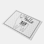 Trendy Schets van de Lama & het Zwarte Hallo van Deurmat (Schuin)