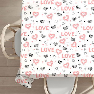 Trendy schetsstijl hart liefdeslettering Valentijn Tafelkleed