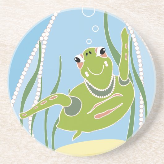 Trendy Schildpad Zandsteen Onderzetter (Voorkant)