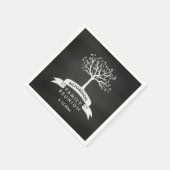 Trendy schoolbordlook met boomfamiliereünie servetten (Hoek)