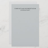 Trendy Schoon Eenvoudig Grijs Bedrijfsadviseur Briefpapier (Voorkant / Achterkant)
