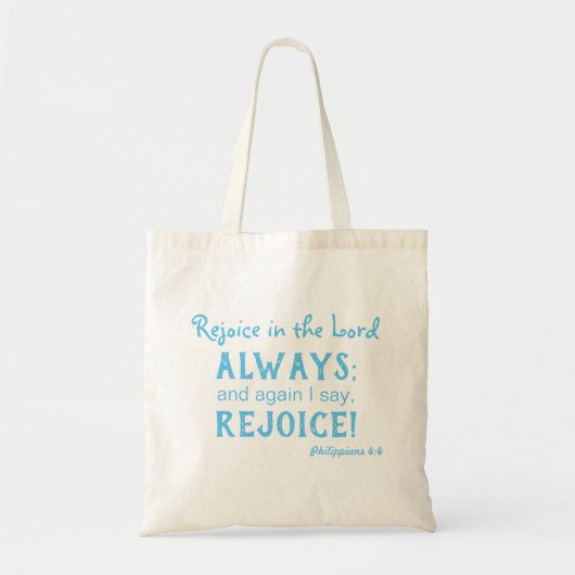 Trendy Schrift Verheug je in de Heer Tote Bag (Voorkant)
