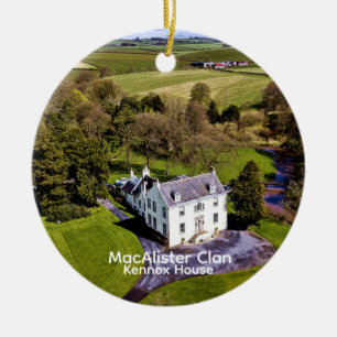 Trendy Scottish MacAlister Clan Castle Tartan Keramisch Ornament