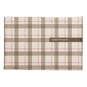 Trendy Scottish plaid tartan beige brown red Kussensloop (Achterkant-Links)