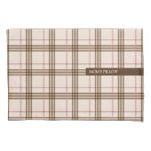 Trendy Scottish plaid tartan beige brown red Kussensloop (Voorkant-Links)