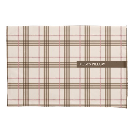 Trendy Scottish plaid tartan beige brown red Kussensloop (Voorkant-Links)