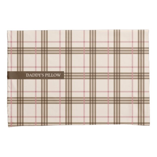 Trendy Scottish plaid tartan beige brown red Kussensloop (Voorkant-Rechts)